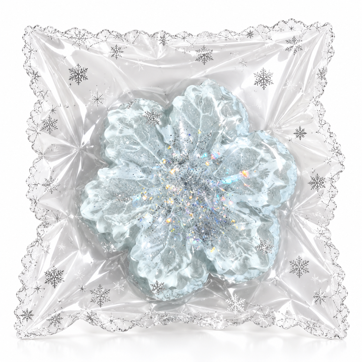 Nestoviax® Snowflake Flower Squishy – Glittery Soft Stress Relief Squeeze Toy